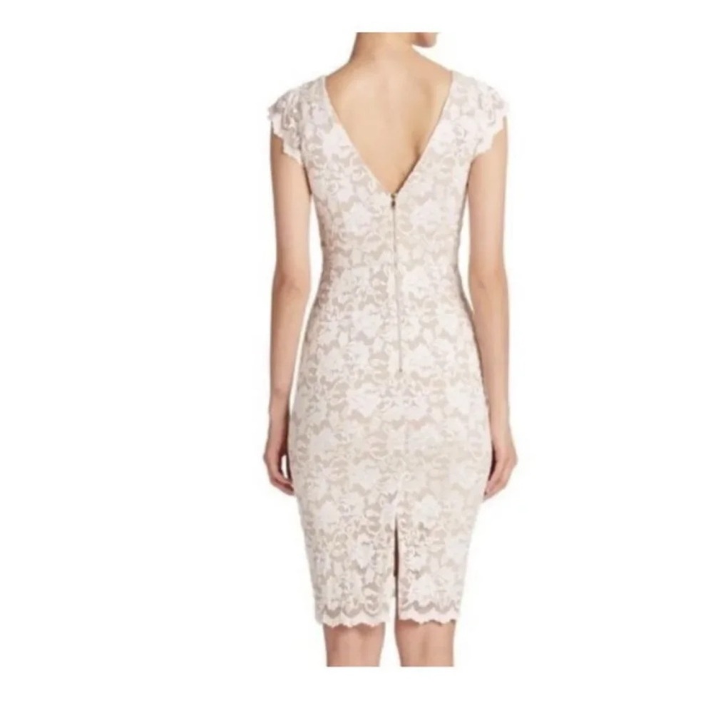 •ABS Allen Schwartz• White/Cream Lace Overlay Bodycon Dress - Size Large - Picture 8 of 10
